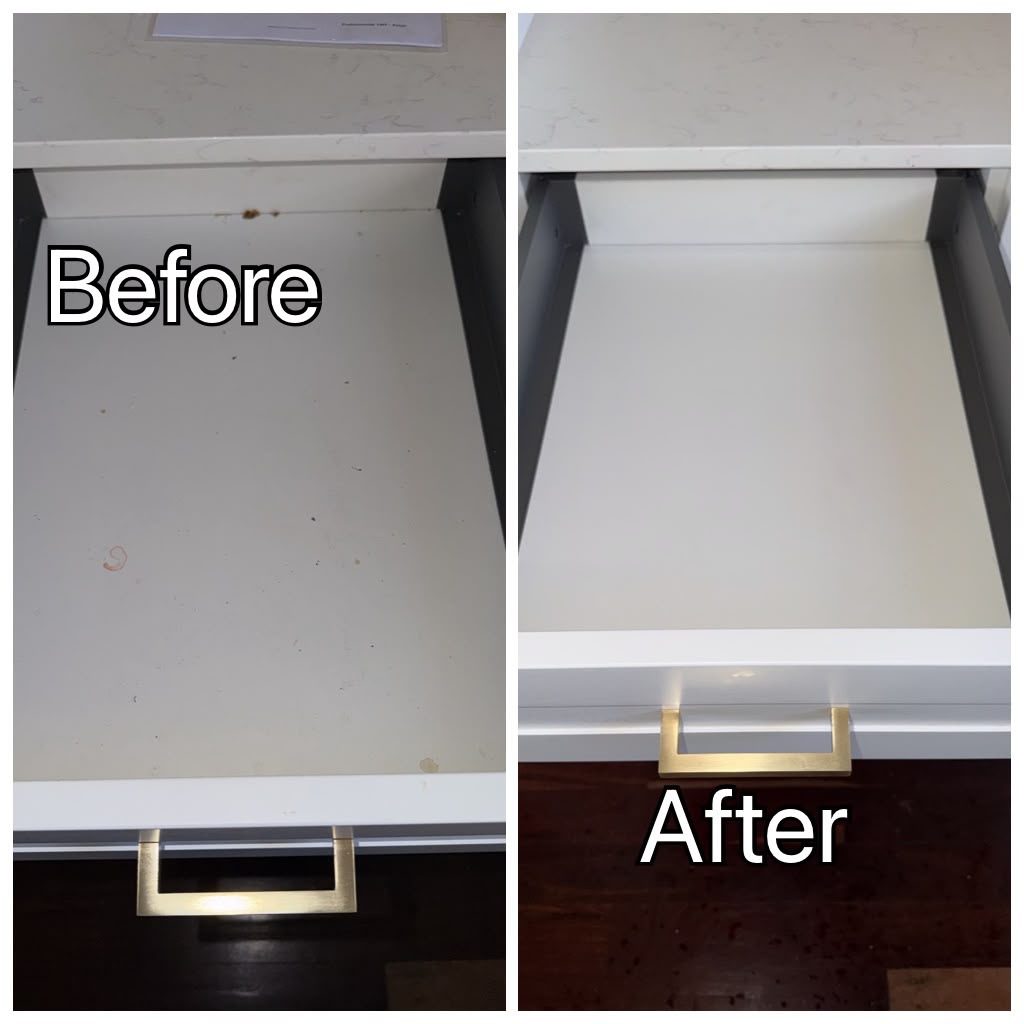 Drawer before and after cleaning in Perth